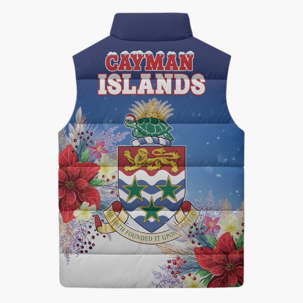 Cayman Islands Christmas Sleeveless Puffer Jacket Coquette Bow Xmas Vibe - Wonder Print Shop