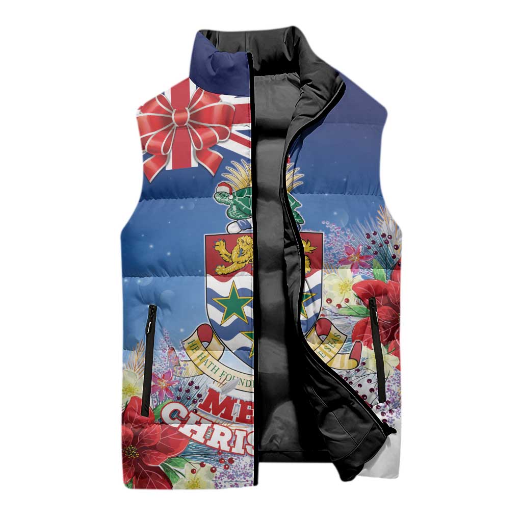 Cayman Islands Christmas Sleeveless Puffer Jacket Coquette Bow Xmas Vibe - Wonder Print Shop
