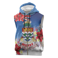Cayman Islands Christmas Sleeveless Zip Hoodie Coquette Bow Xmas Vibe - Wonder Print Shop