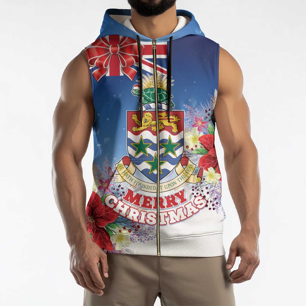 Cayman Islands Christmas Sleeveless Zip Hoodie Coquette Bow Xmas Vibe - Wonder Print Shop