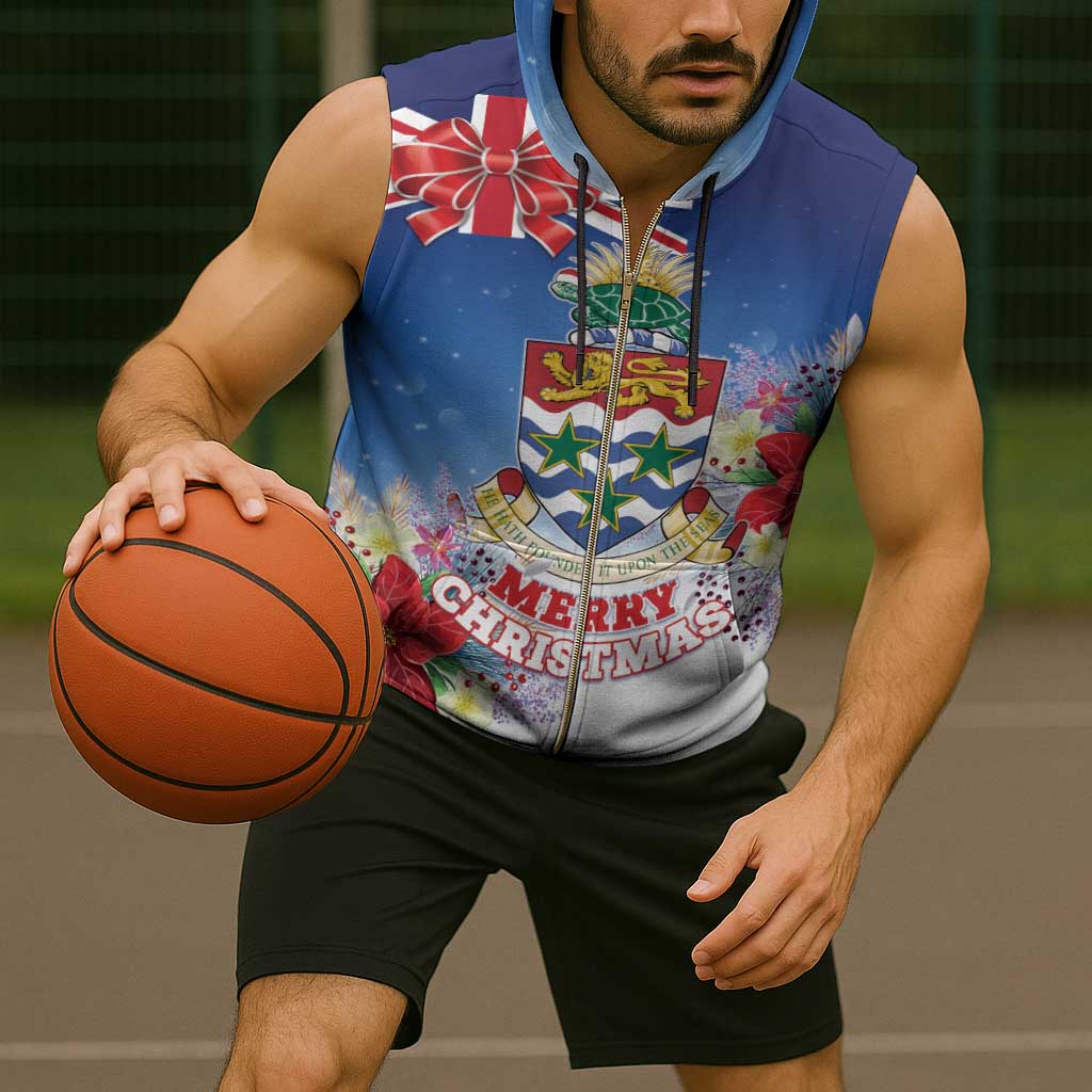 Cayman Islands Christmas Sleeveless Zip Hoodie Coquette Bow Xmas Vibe - Wonder Print Shop