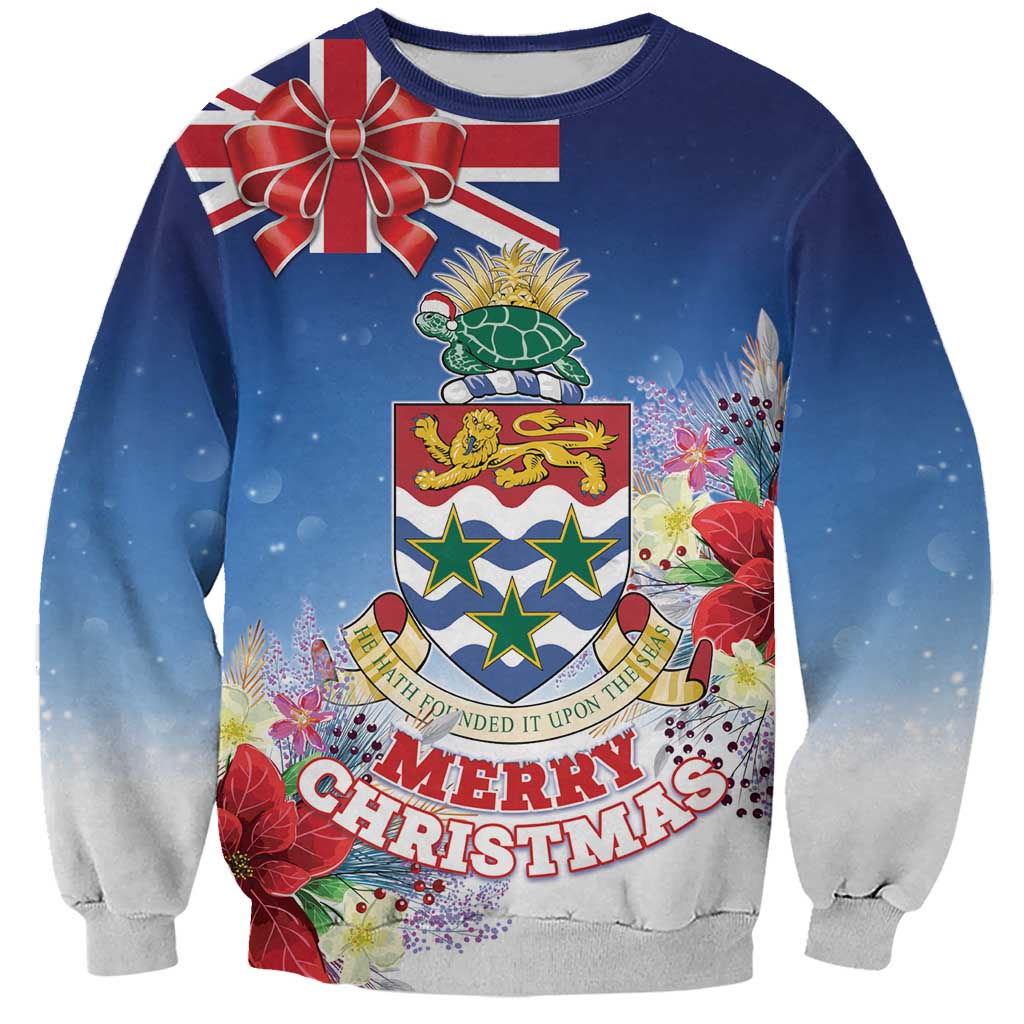 Cayman Islands Christmas Sweatshirt Coquette Bow Xmas Vibe - Wonder Print Shop