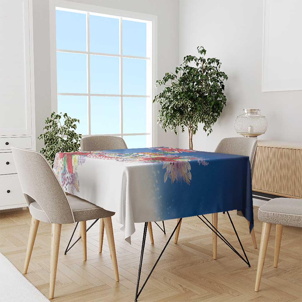 Cayman Islands Christmas Tablecloth Coquette Bow Xmas Vibe - Wonder Print Shop