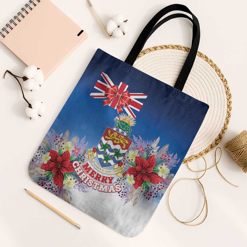 Cayman Islands Christmas Tote Bag Coquette Bow Xmas Vibe - Wonder Print Shop