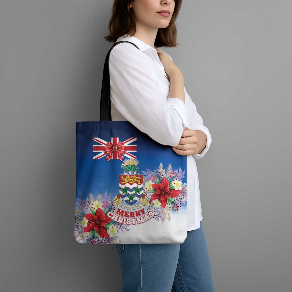 Cayman Islands Christmas Tote Bag Coquette Bow Xmas Vibe - Wonder Print Shop