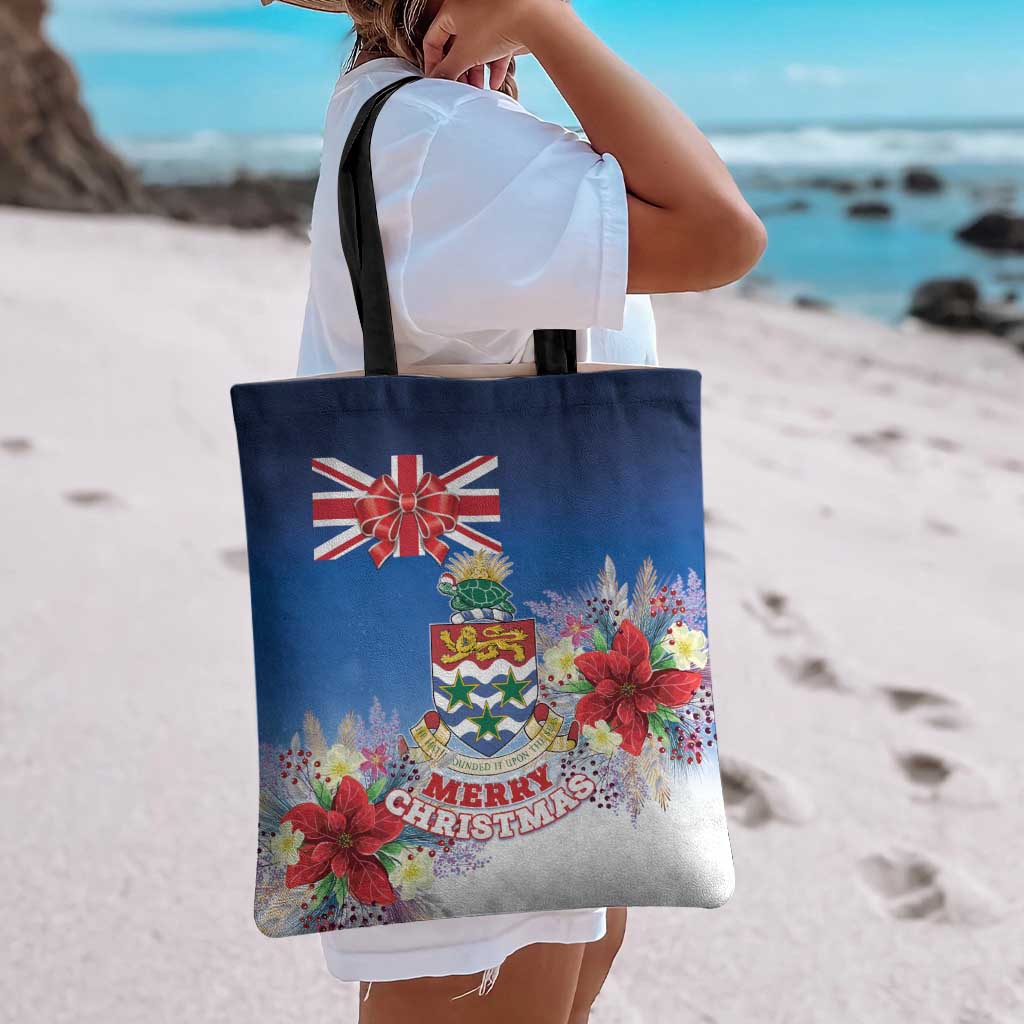 Cayman Islands Christmas Tote Bag Coquette Bow Xmas Vibe - Wonder Print Shop
