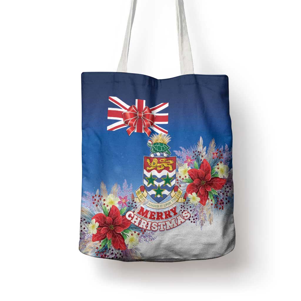Cayman Islands Christmas Tote Bag Coquette Bow Xmas Vibe - Wonder Print Shop