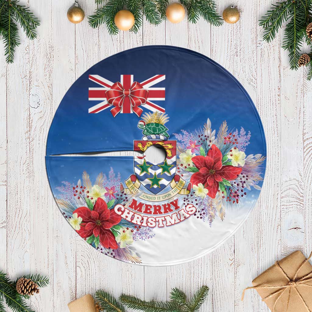 Cayman Islands Christmas Tree Skirt Coquette Bow Xmas Vibe - Wonder Print Shop