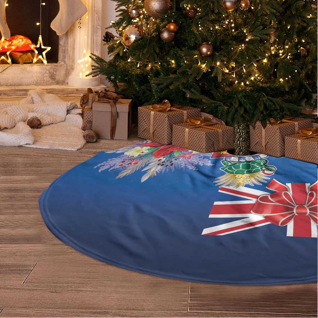 Cayman Islands Christmas Tree Skirt Coquette Bow Xmas Vibe - Wonder Print Shop