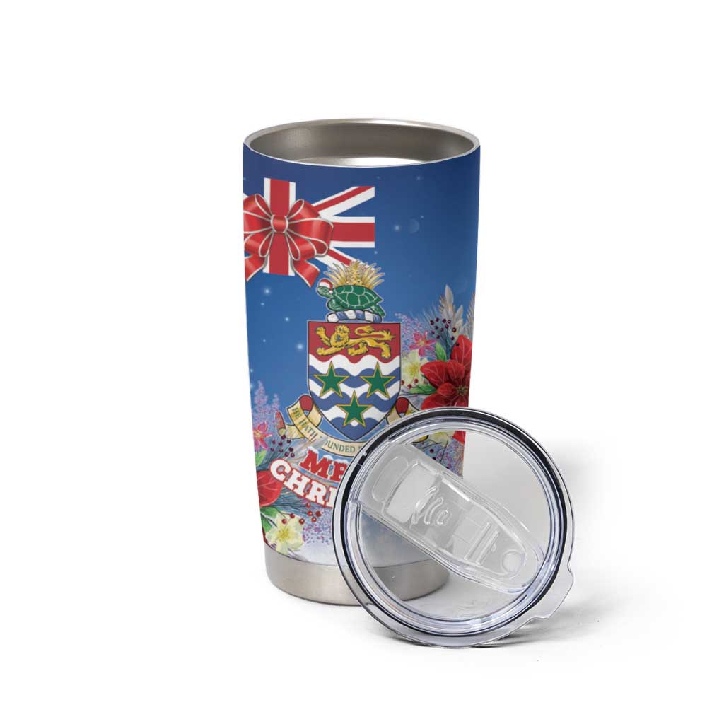Cayman Islands Christmas Tumbler Cup Coquette Bow Xmas Vibe - Wonder Print Shop