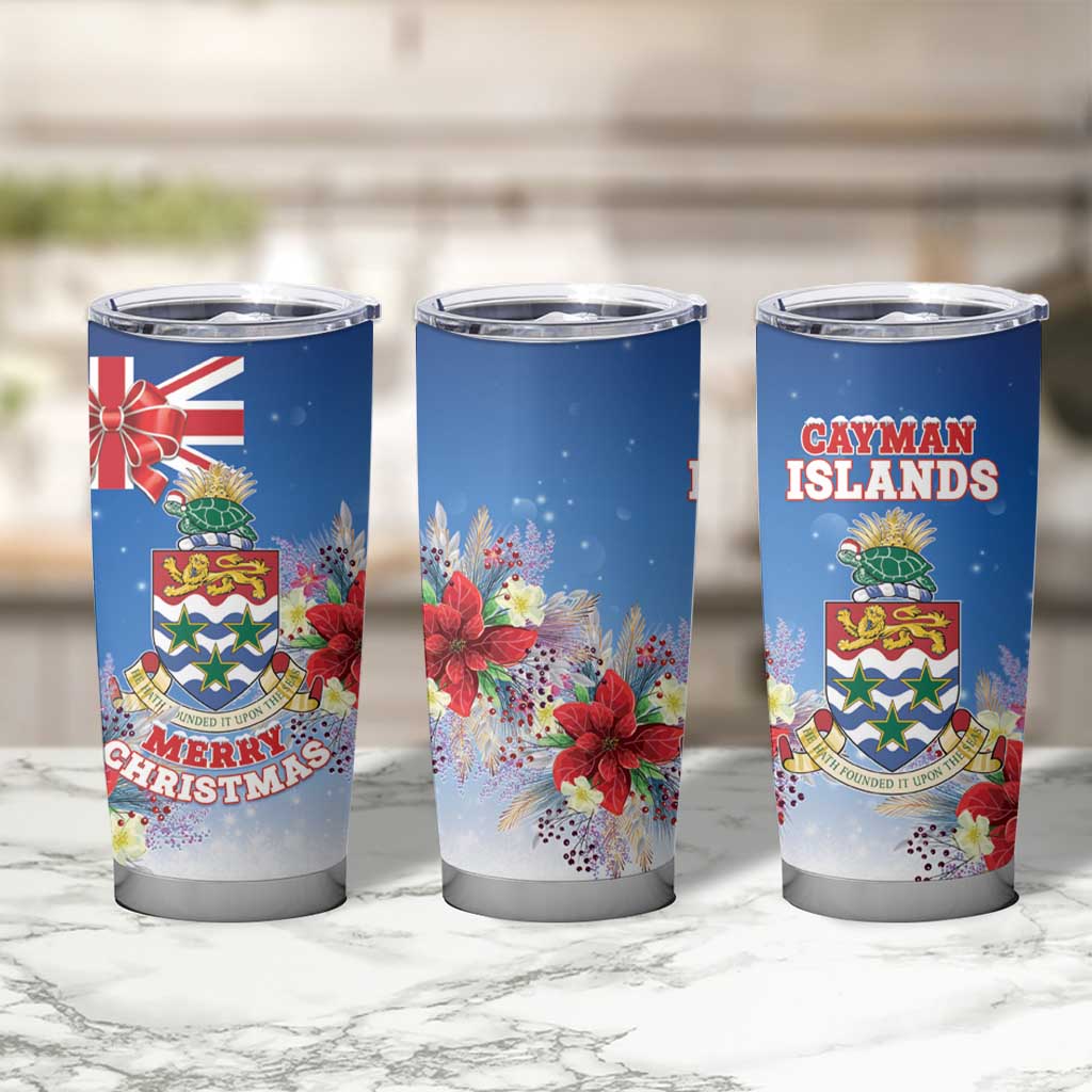 Cayman Islands Christmas Tumbler Cup Coquette Bow Xmas Vibe - Wonder Print Shop