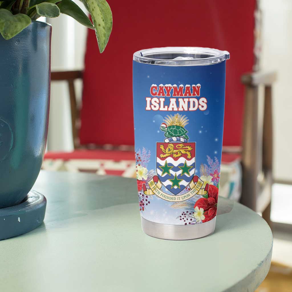 Cayman Islands Christmas Tumbler Cup Coquette Bow Xmas Vibe - Wonder Print Shop