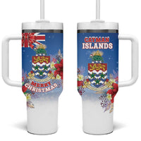 Cayman Islands Christmas Tumbler With Handle Coquette Bow Xmas Vibe - Wonder Print Shop