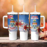 Cayman Islands Christmas Tumbler With Handle Coquette Bow Xmas Vibe - Wonder Print Shop