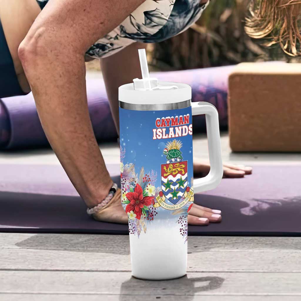 Cayman Islands Christmas Tumbler With Handle Coquette Bow Xmas Vibe - Wonder Print Shop
