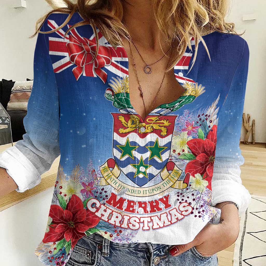 Cayman Islands Christmas Women Casual Shirt Coquette Bow Xmas Vibe - Wonder Print Shop