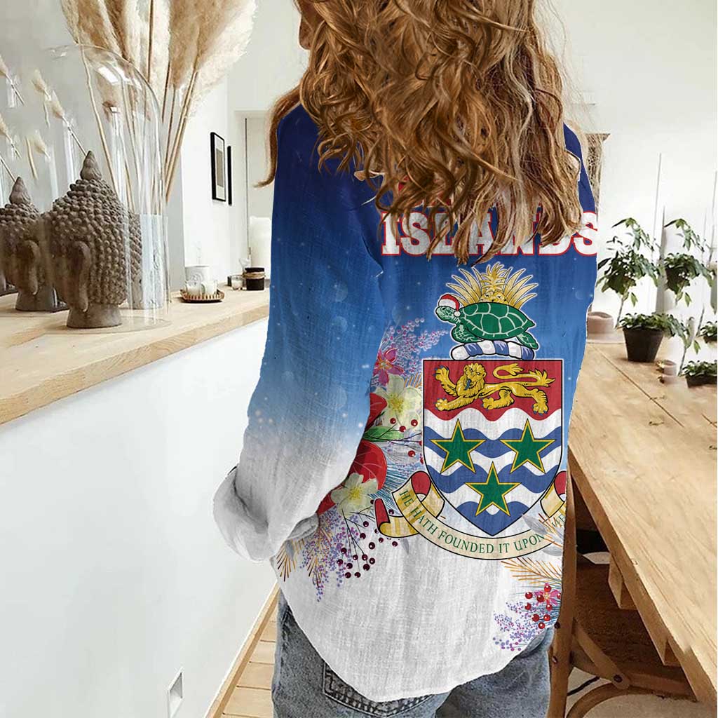 Cayman Islands Christmas Women Casual Shirt Coquette Bow Xmas Vibe - Wonder Print Shop