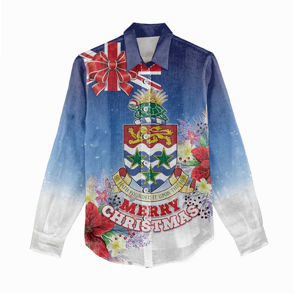 Cayman Islands Christmas Women Casual Shirt Coquette Bow Xmas Vibe - Wonder Print Shop