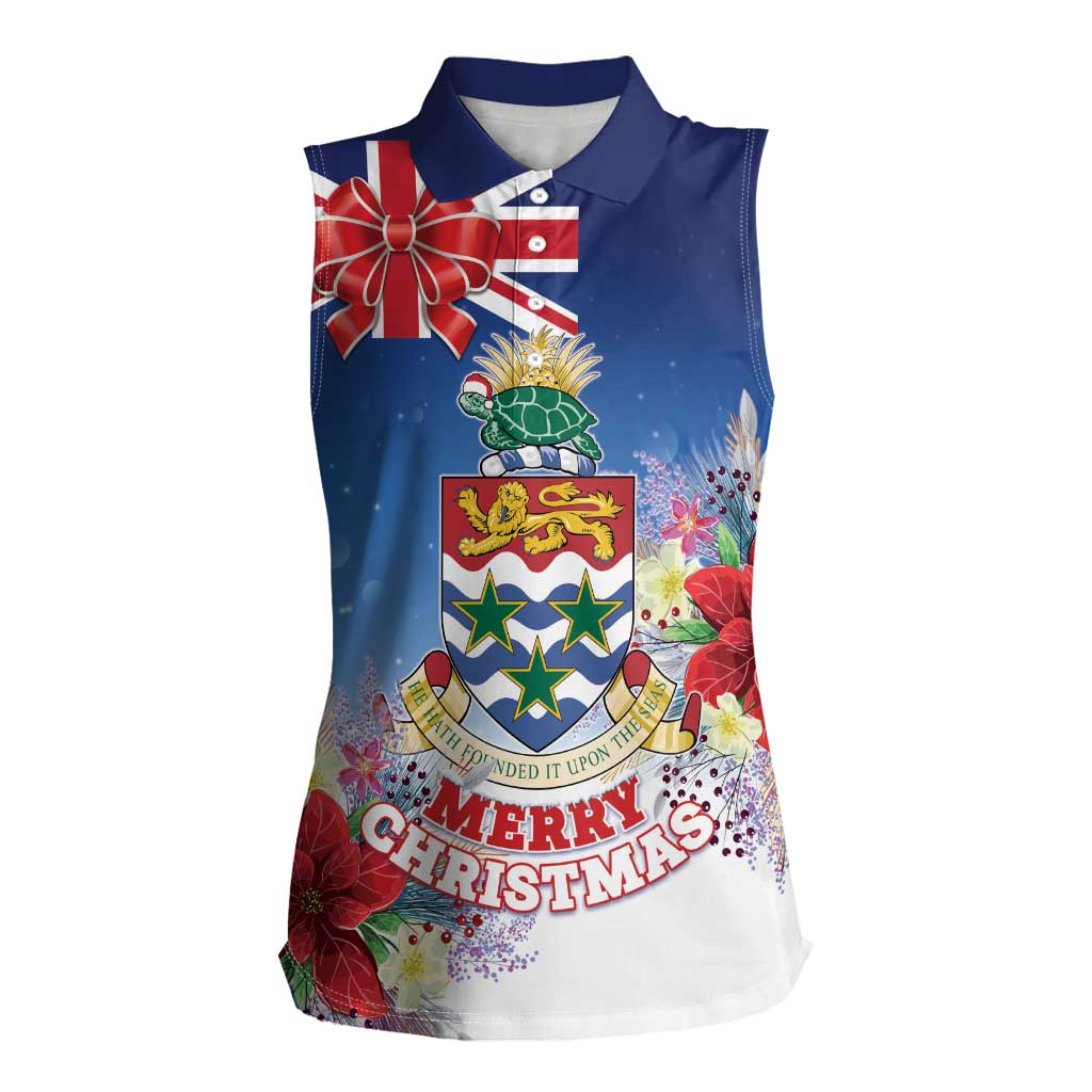 Cayman Islands Christmas Women Sleeveless Polo Shirt Coquette Bow Xmas Vibe - Wonder Print Shop