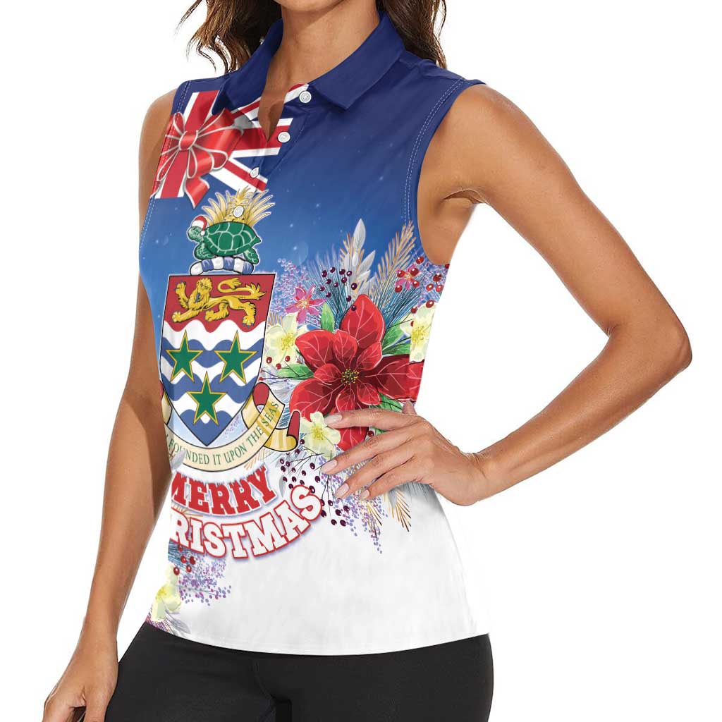 Cayman Islands Christmas Women Sleeveless Polo Shirt Coquette Bow Xmas Vibe - Wonder Print Shop