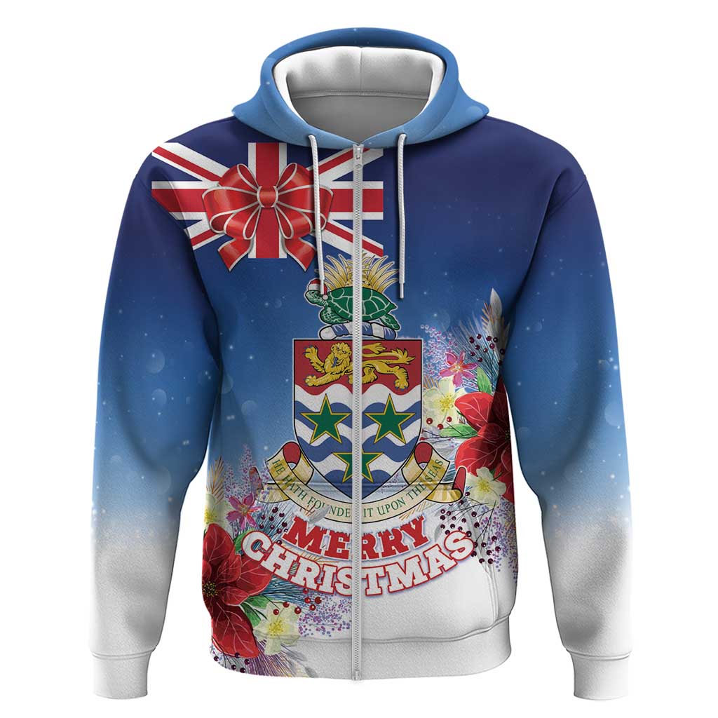 Cayman Islands Christmas Zip Hoodie Coquette Bow Xmas Vibe - Wonder Print Shop