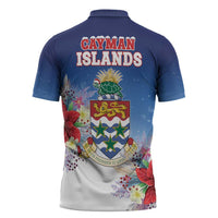 Cayman Islands Christmas Zipper Polo Shirt Coquette Bow Xmas Vibe - Wonder Print Shop