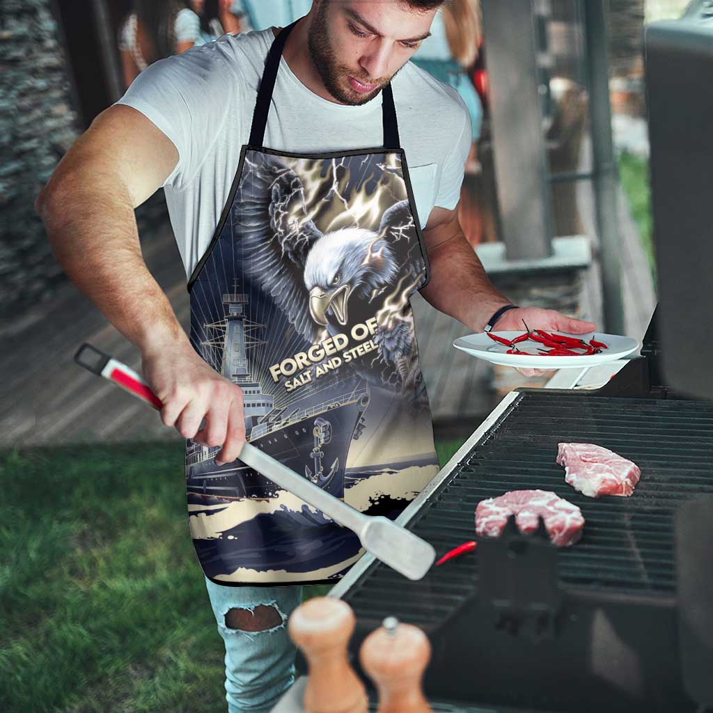 Navy Veteran 250th Anniversary Apron Forged Of Salt And Steel - Wonder Print Shop