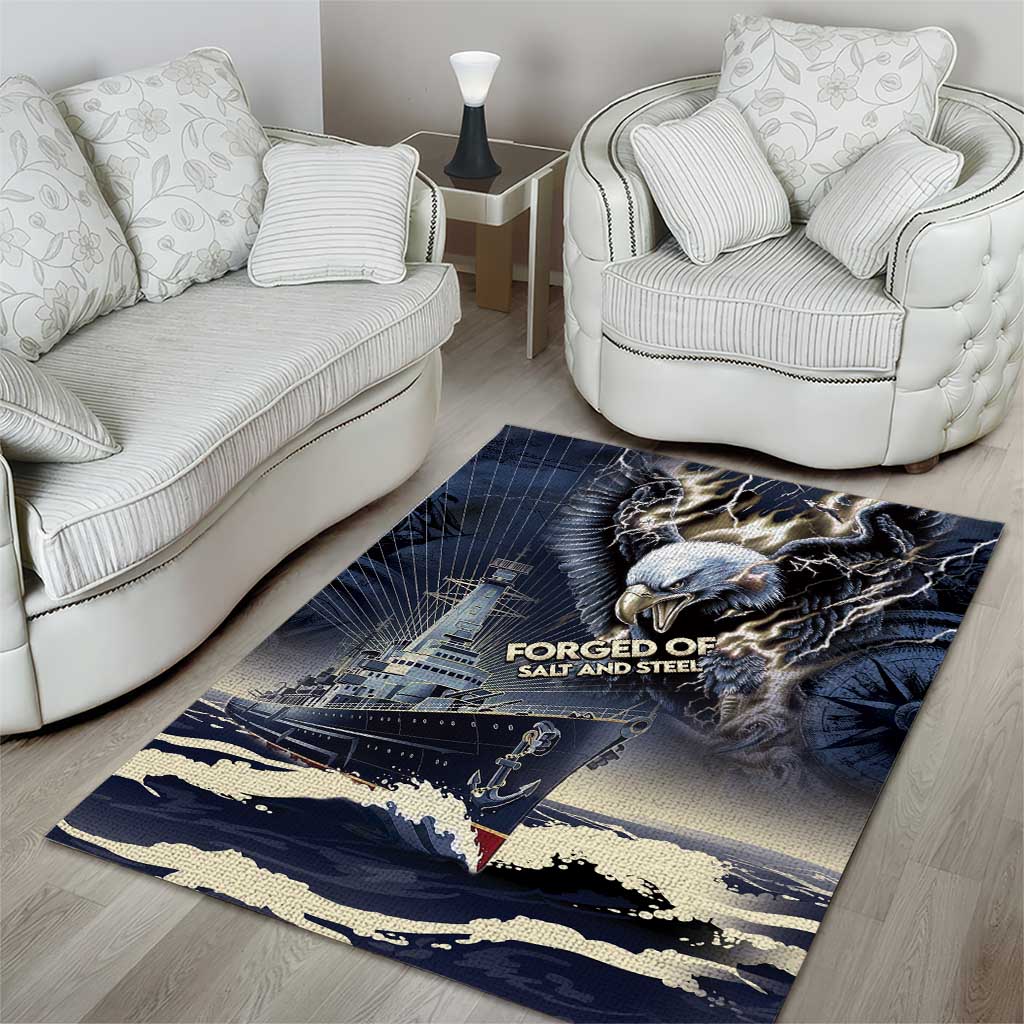 Navy Veteran 250th Anniversary Area Rug Forged Of Salt And Steel - Wonder Print Shop