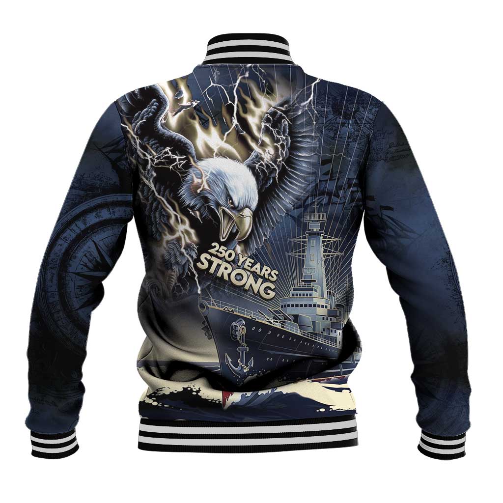 Navy Veteran 250th Anniversary Baseball Jacket Forged Of Salt And Steel - Wonder Print Shop