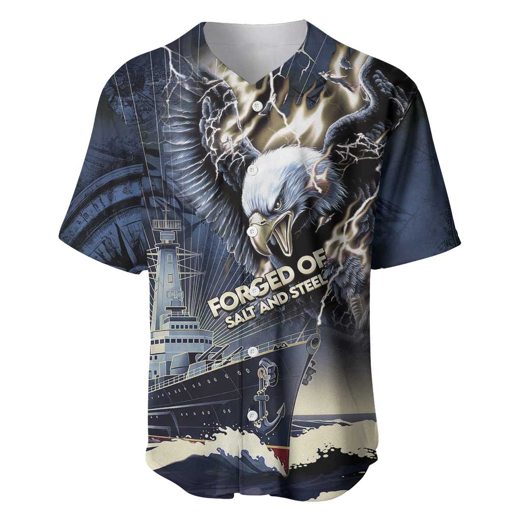 Navy Veteran 250th Anniversary Baseball Jersey Forged Of Salt And Steel - Wonder Print Shop
