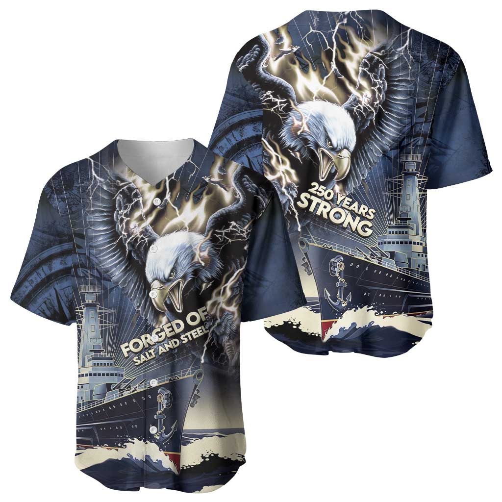 Navy Veteran 250th Anniversary Baseball Jersey Forged Of Salt And Steel - Wonder Print Shop