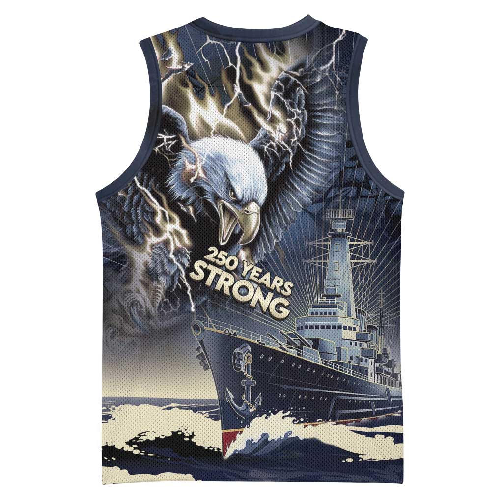 Navy Veteran 250th Anniversary Basketball Jersey Forged Of Salt And Steel - Wonder Print Shop