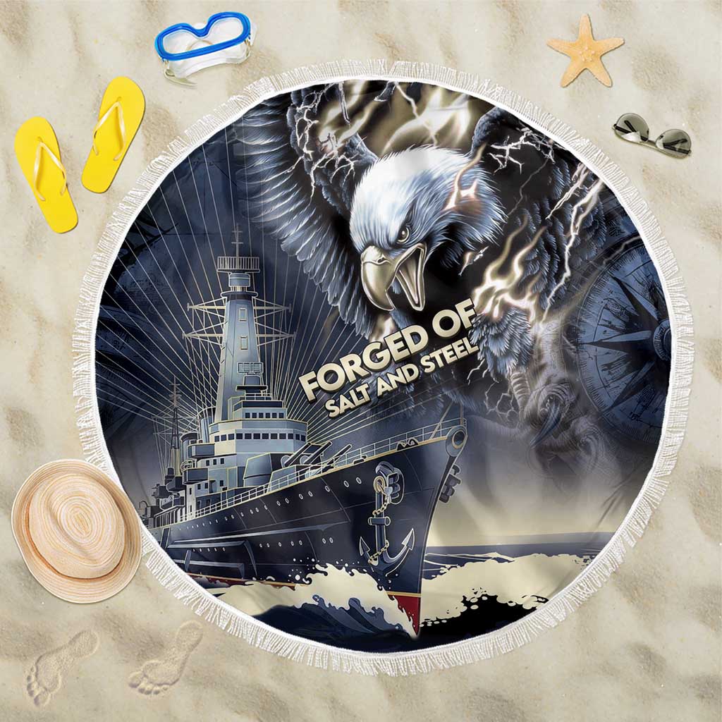 Navy Veteran 250th Anniversary Beach Blanket Forged Of Salt And Steel - Wonder Print Shop