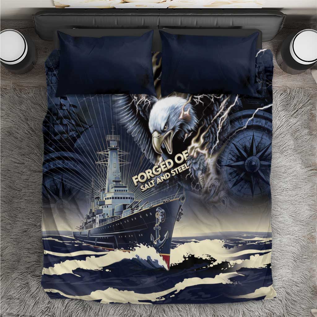 Navy Veteran 250th Anniversary Bedding Set Forged Of Salt And Steel - Wonder Print Shop