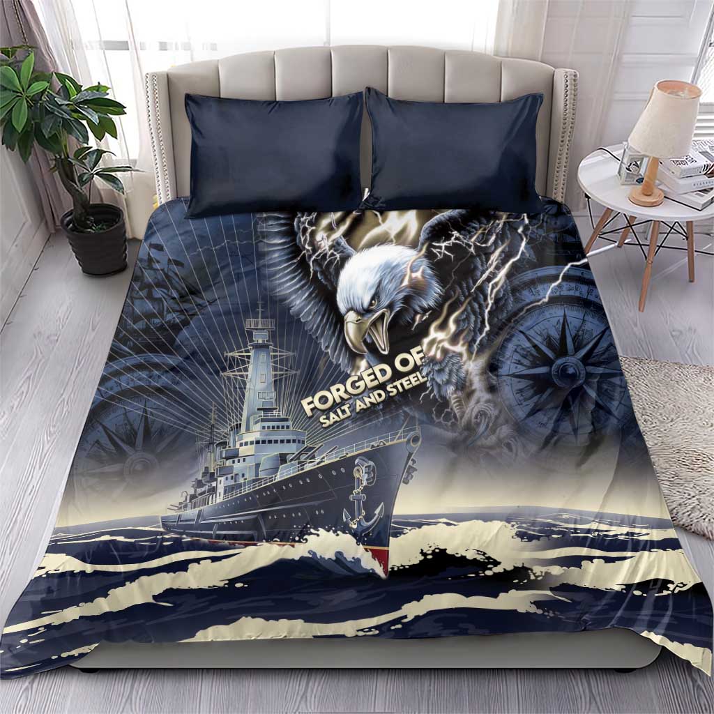 Navy Veteran 250th Anniversary Bedding Set Forged Of Salt And Steel - Wonder Print Shop