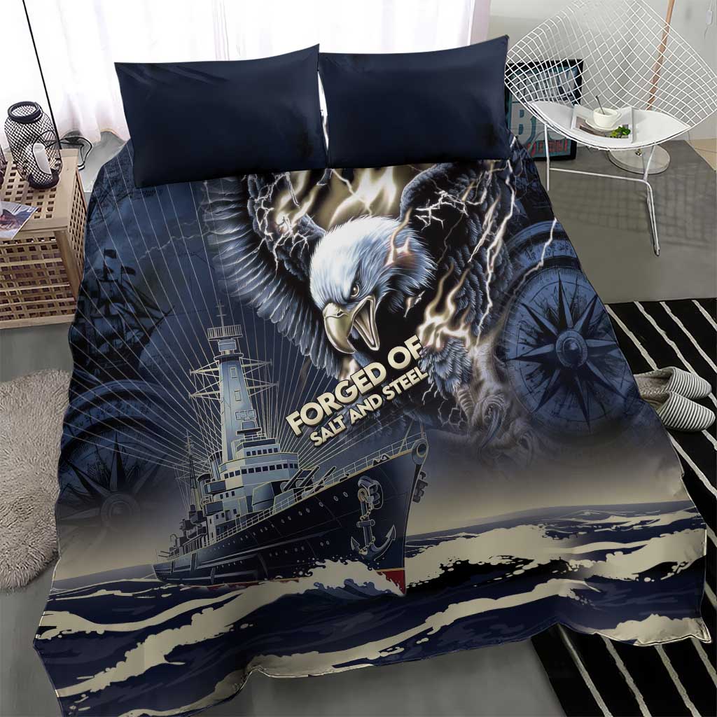 Navy Veteran 250th Anniversary Bedding Set Forged Of Salt And Steel - Wonder Print Shop