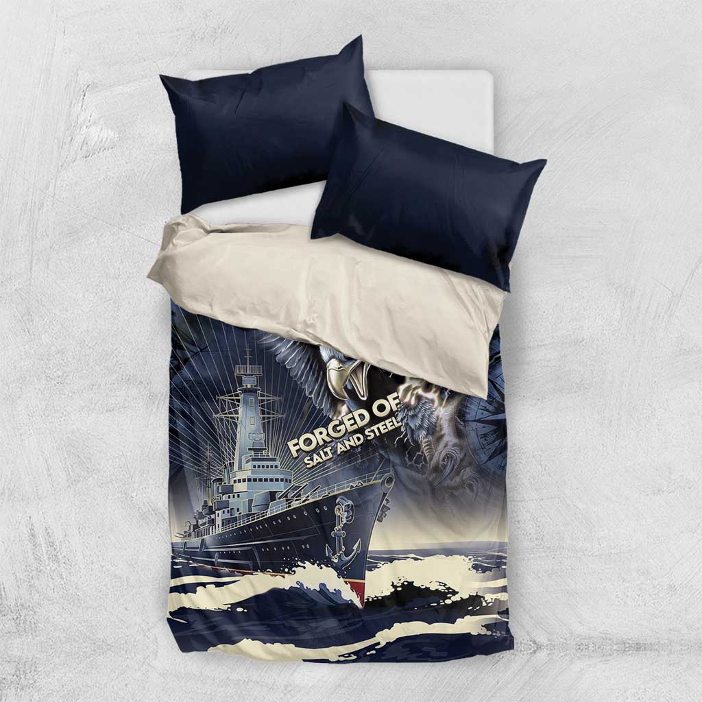 Navy Veteran 250th Anniversary Bedding Set Forged Of Salt And Steel - Wonder Print Shop