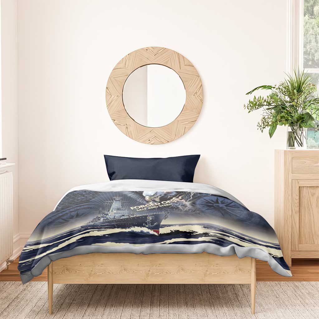 Navy Veteran 250th Anniversary Bedding Set Forged Of Salt And Steel - Wonder Print Shop