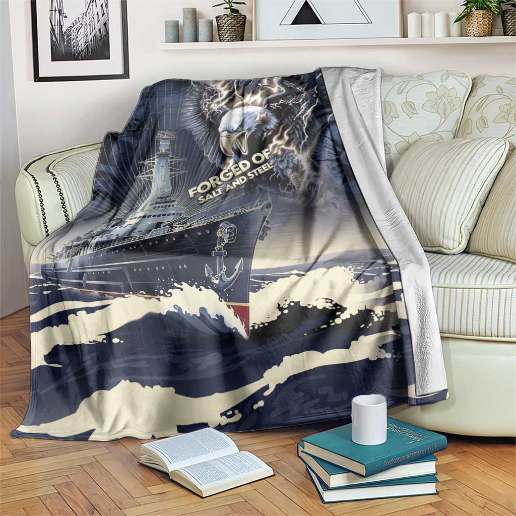 Navy Veteran 250th Anniversary Blanket Forged Of Salt And Steel - Wonder Print Shop