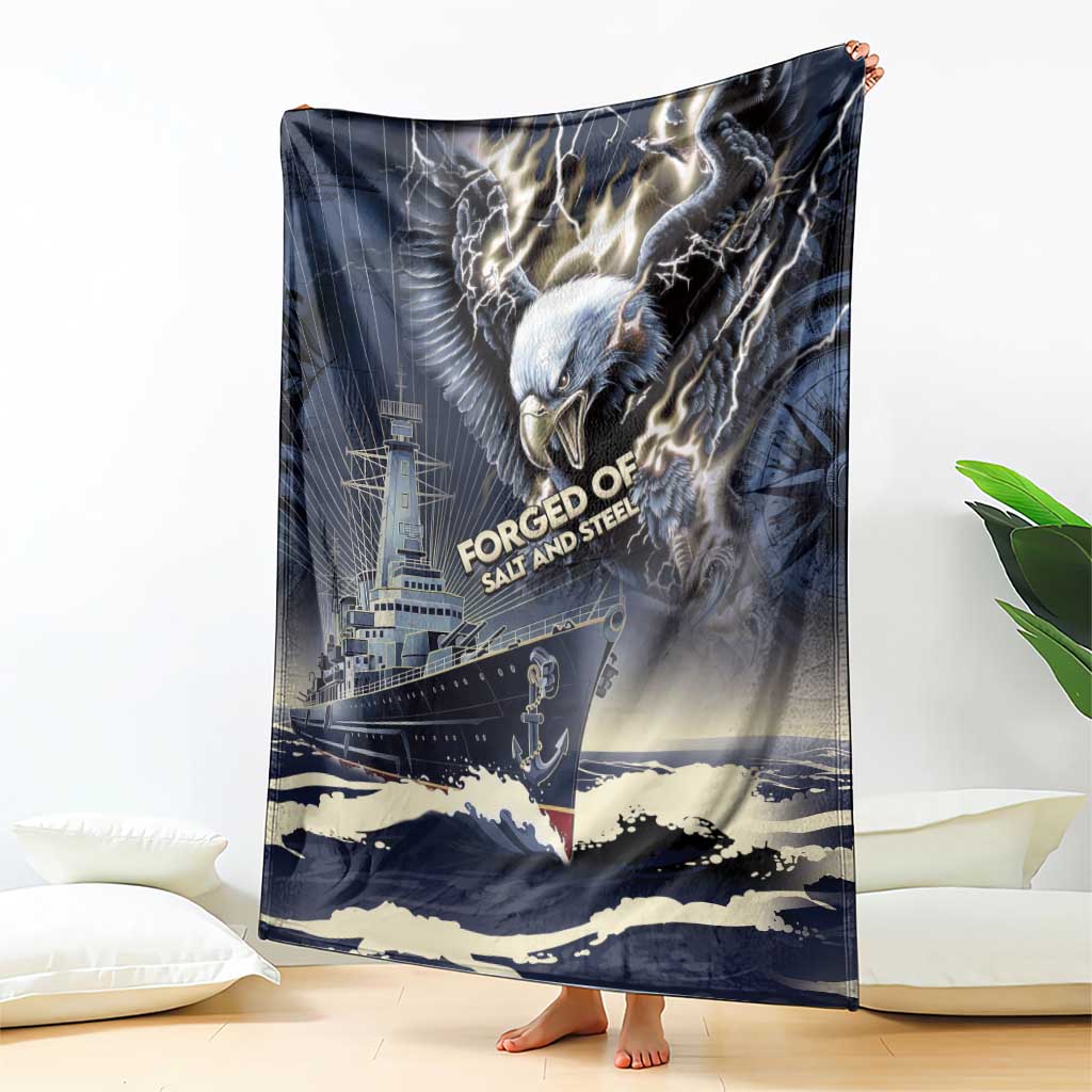 Navy Veteran 250th Anniversary Blanket Forged Of Salt And Steel - Wonder Print Shop