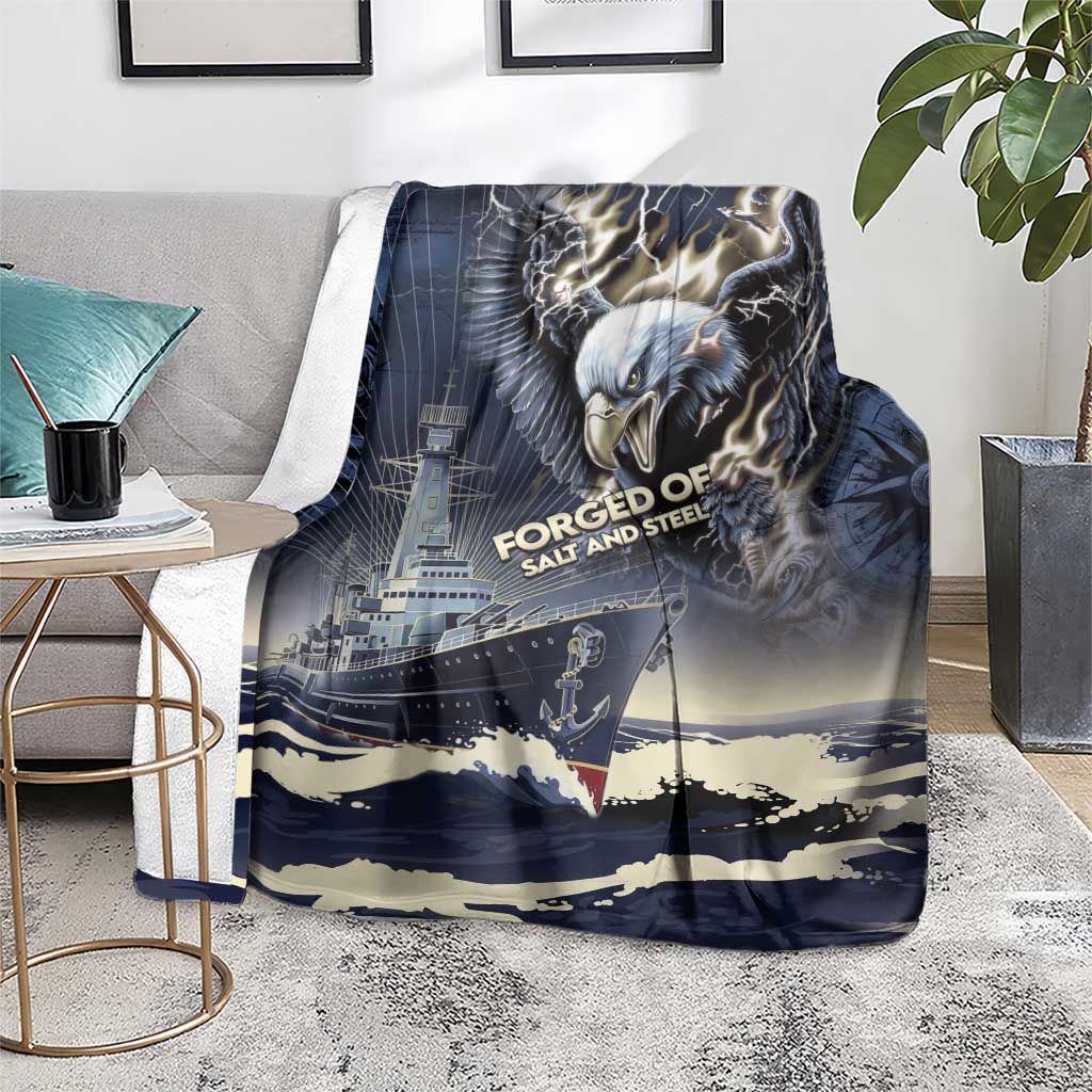 Navy Veteran 250th Anniversary Blanket Forged Of Salt And Steel - Wonder Print Shop