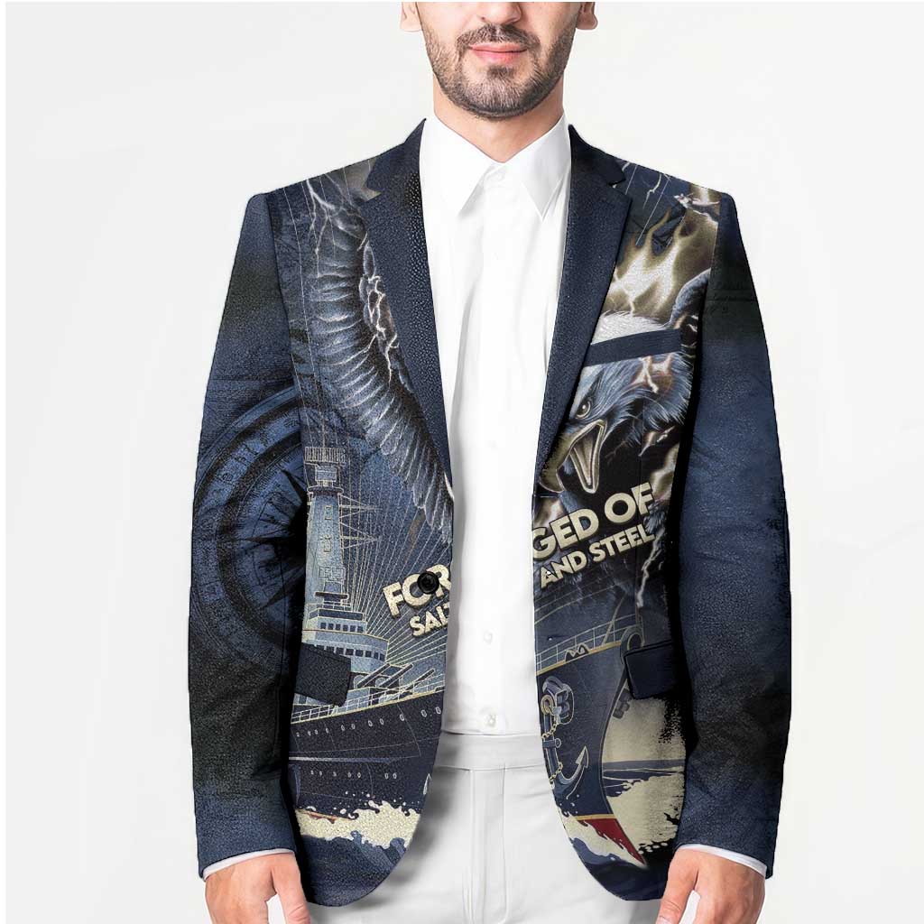 Navy Veteran 250th Anniversary Blazer Forged Of Salt And Steel - Wonder Print Shop