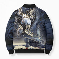 Navy Veteran 250th Anniversary Bomber Puffer Jacket Forged Of Salt And Steel - Wonder Print Shop