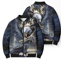 Navy Veteran 250th Anniversary Bomber Puffer Jacket Forged Of Salt And Steel - Wonder Print Shop