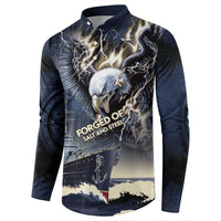 Navy Veteran 250th Anniversary Button Sweatshirt Forged Of Salt And Steel - Wonder Print Shop