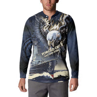 Navy Veteran 250th Anniversary Button Sweatshirt Forged Of Salt And Steel - Wonder Print Shop