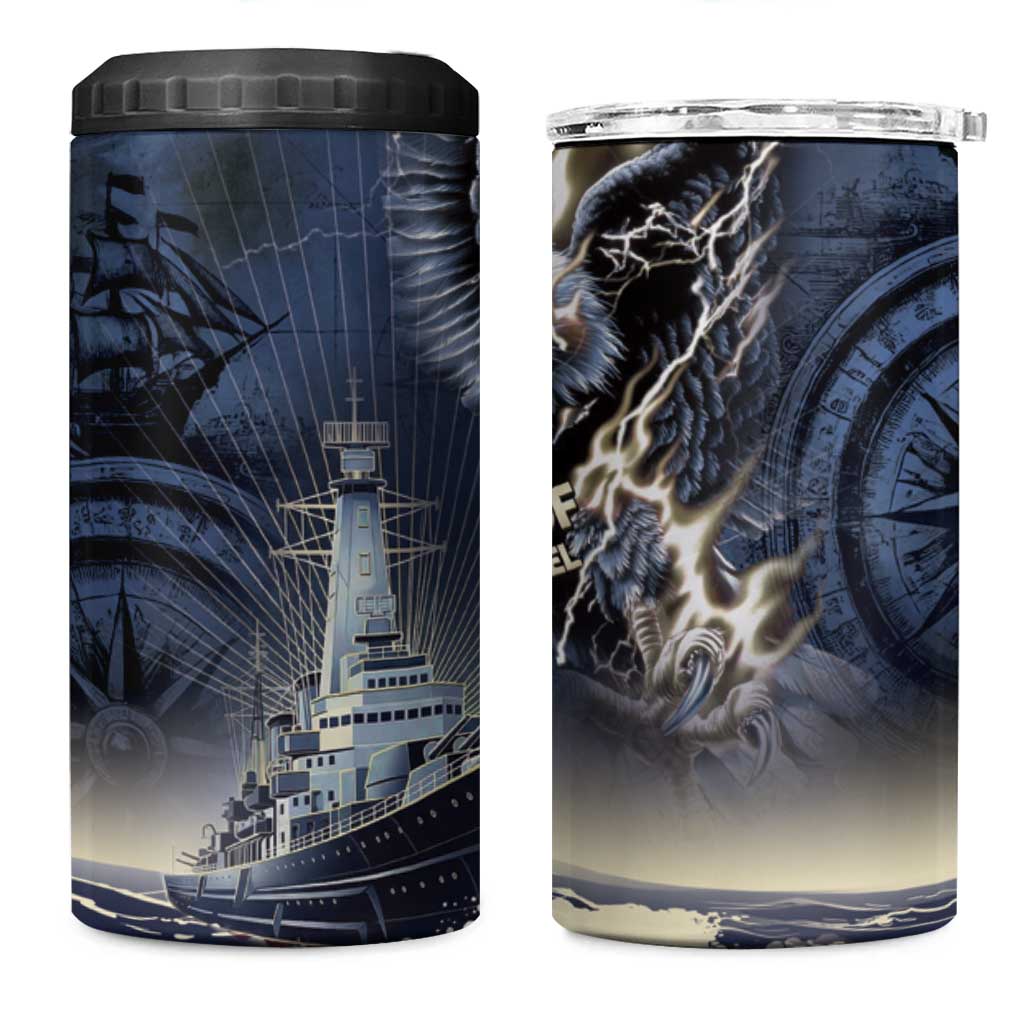 Navy Veteran 250th Anniversary 4 in 1 Can Cooler Tumbler Forged Of Salt And Steel - Wonder Print Shop