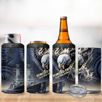Navy Veteran 250th Anniversary 4 in 1 Can Cooler Tumbler Forged Of Salt And Steel - Wonder Print Shop