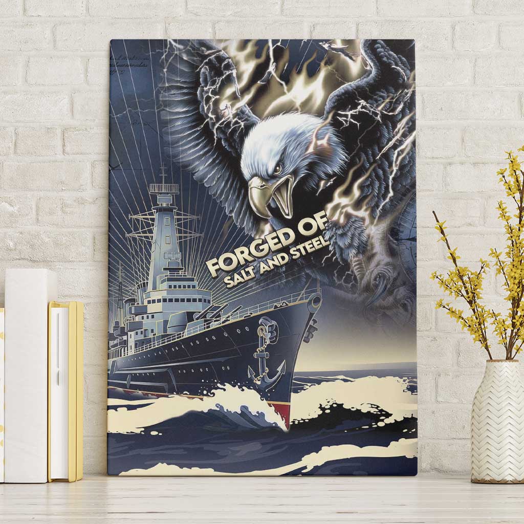 Navy Veteran 250th Anniversary Canvas Wall Art Forged Of Salt And Steel - Wonder Print Shop