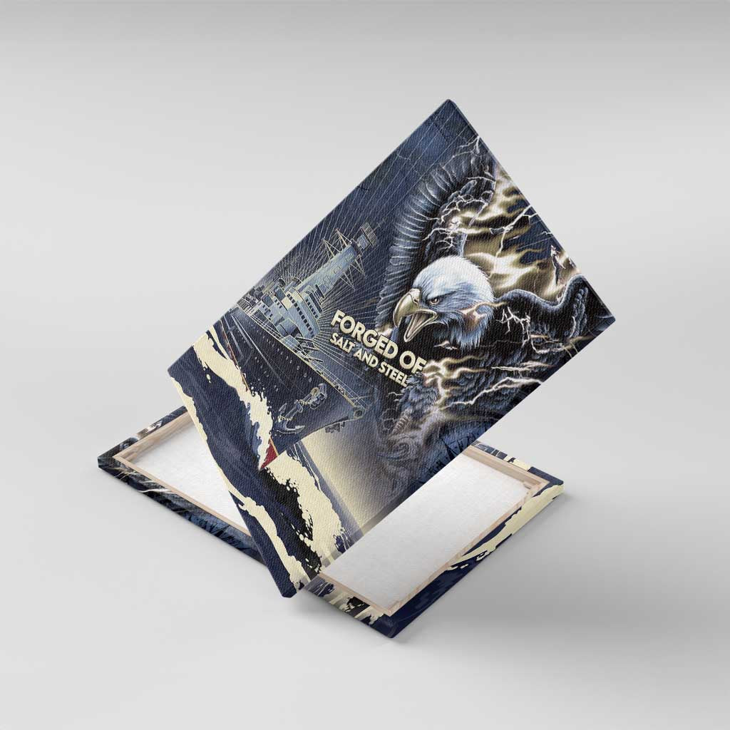 Navy Veteran 250th Anniversary Canvas Wall Art Forged Of Salt And Steel - Wonder Print Shop